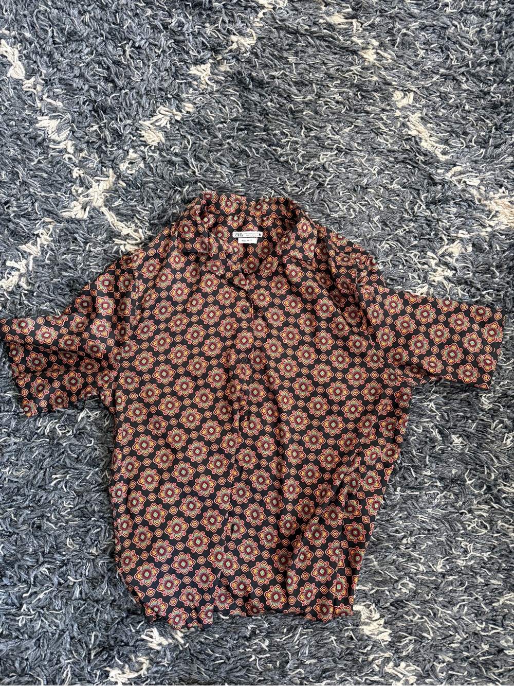 Zara Men's Short Sleeve Button-Down Shirt